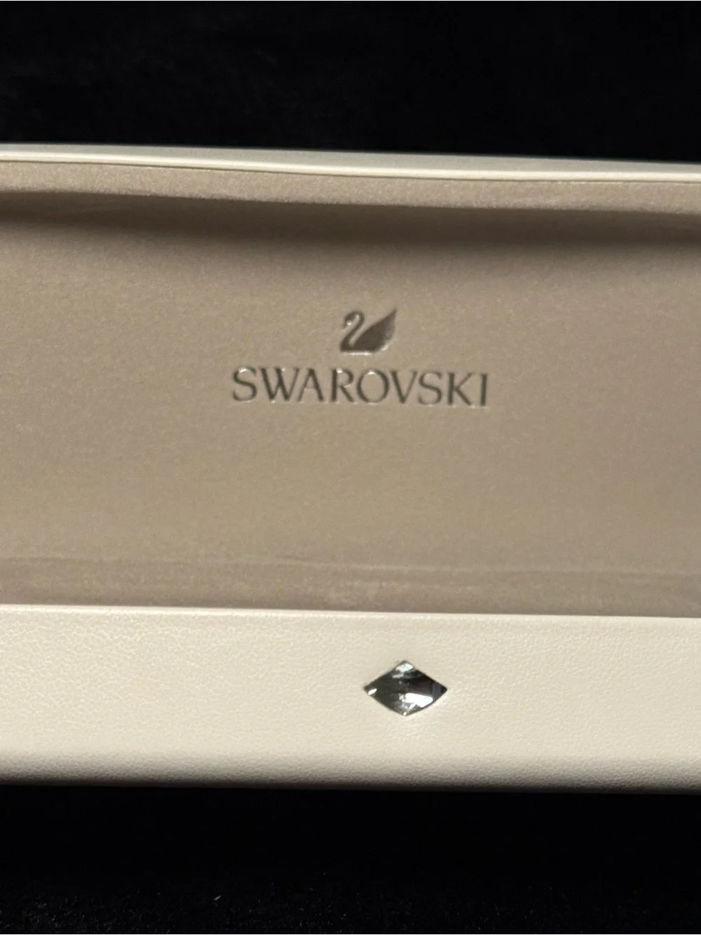 Swarovski Ivory White Glasses Case with Swan Logo